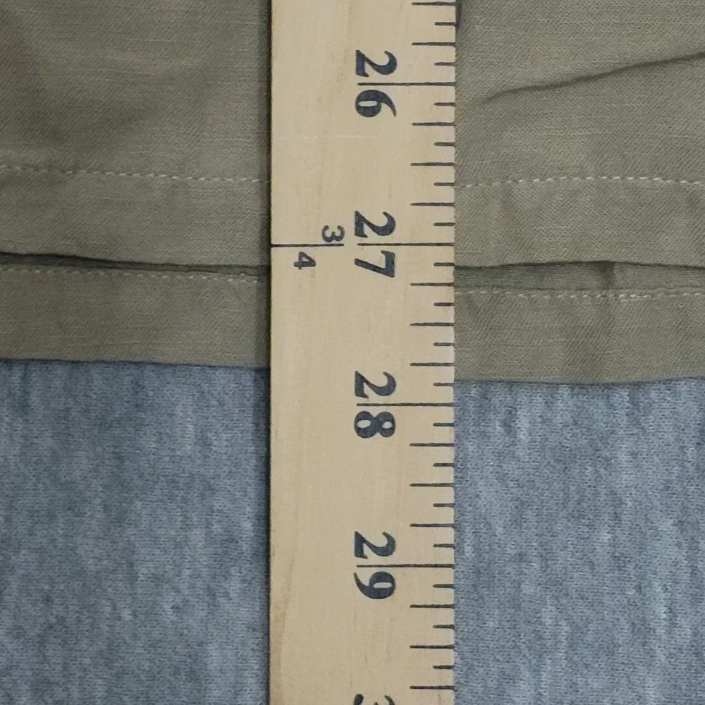 Tasso Elba Mens XL Beige Silk Linen Blend Luxury Camp Resort Shirt Pocket - Picture 5 of 7